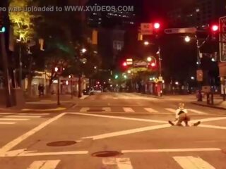 Clown gets pecker sucked in middle of the street