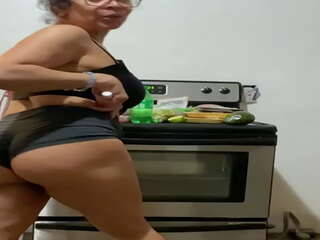 Anna maria ripened latina attractive Dominican MILF in black third part