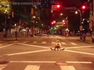 Clown gets pecker sucked in middle of the street