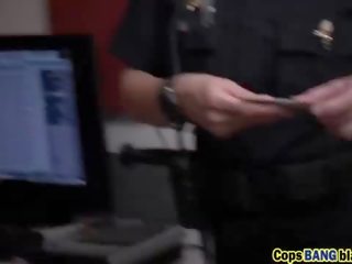 Two busty police officers caught black dude`s big hard manhood