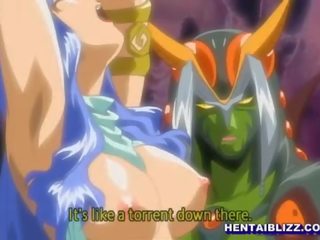 Hentai mistress gets extraordinary riding by butterfly monster anime